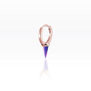 Single Spike Purple Opal Plain Huggie Hoop