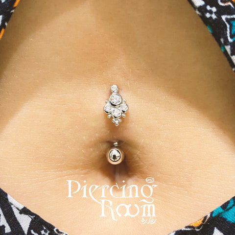 Cluster CZ Reverse  Belly Ring