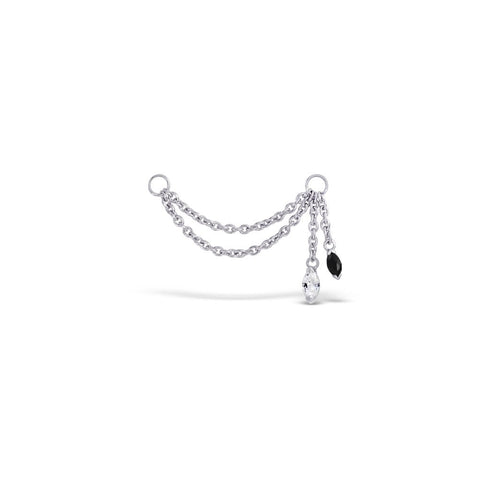 Single Marquise Dangle Cartilage Double Chain