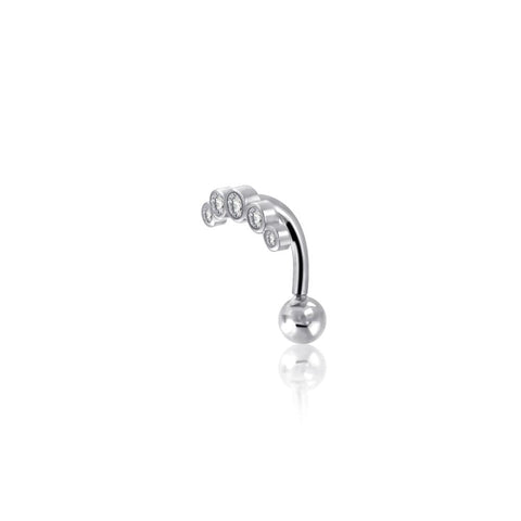 Five Stone Curve Reverse Belly Ring