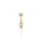 Brilliant Cut Marquise CZ Belly Ring