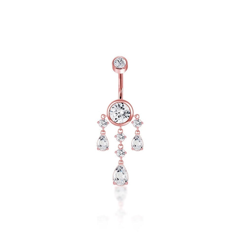 Round Bazel Dangle Belly Ring