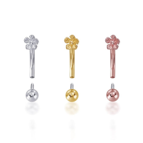 Cherry Blossom Flower Curved Barbell