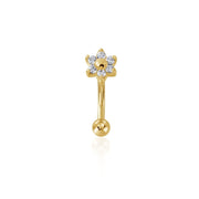 Button Gems Flower Curved Barbell