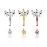 Triple Marquise CZ Curved Barbell