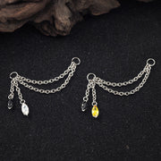 Single Marquise Dangle Cartilage Double Chain