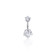 Round Brilliant Cut Prong Setting Belly Ring