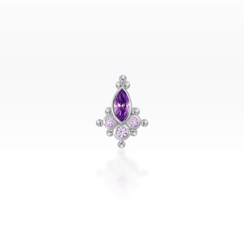 Marquise CZ Cluster Screw Flat back - Fancy Color