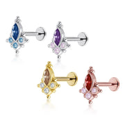 Marquise CZ Cluster Screw Flat back - Fancy Color