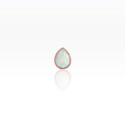 White Opal Teardrop Screw Flat Back