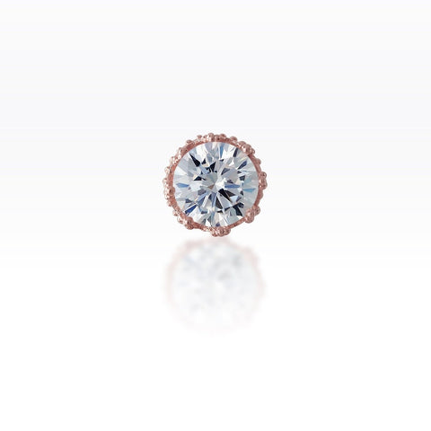 Crown CZ Gems Screw Flat Back Rose Gold Plated
