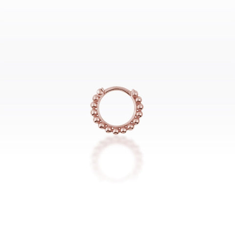 Round Dot Clicker Hoop Rose Gold Plated