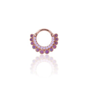 Double Crown Purple Opal/CZ Clicker Hoop