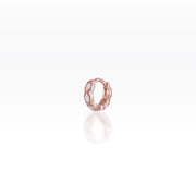 Marquise CZ Eternity Huggie Hoop Rose Gold Plated