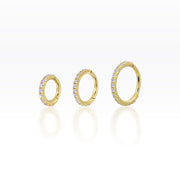 Slim Front Facing Eternity CZ Clicker Hoop Gold Plated