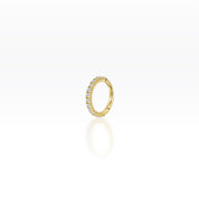 Slim Front Facing Eternity CZ Clicker Hoop Gold Plated