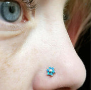 Opal Gems Flower Nose Stud